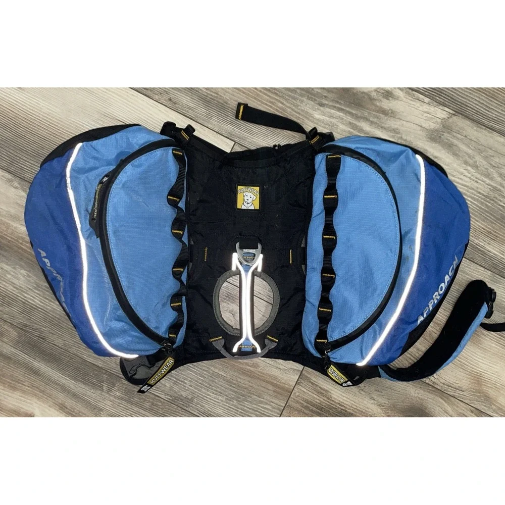 Ruffwear Approach Dog Harness Hiking Pack Saddlebags Medium Blue